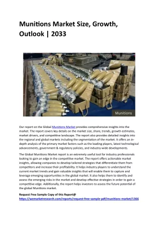 munitions market size growth outlook 2033