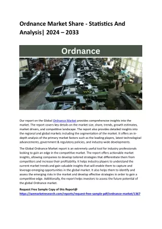 ordnance market share statistics and analysis