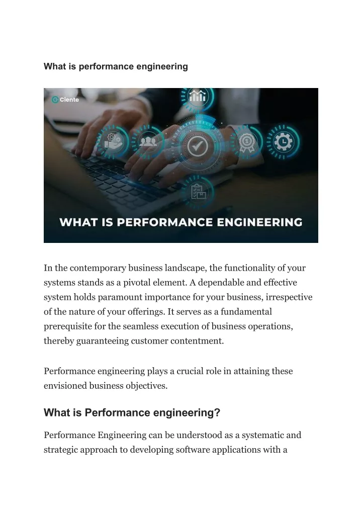 what is performance engineering
