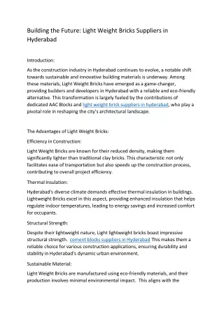 building the future light weight bricks suppliers