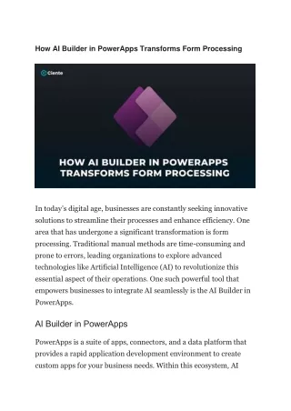 how ai builder in powerapps transforms form