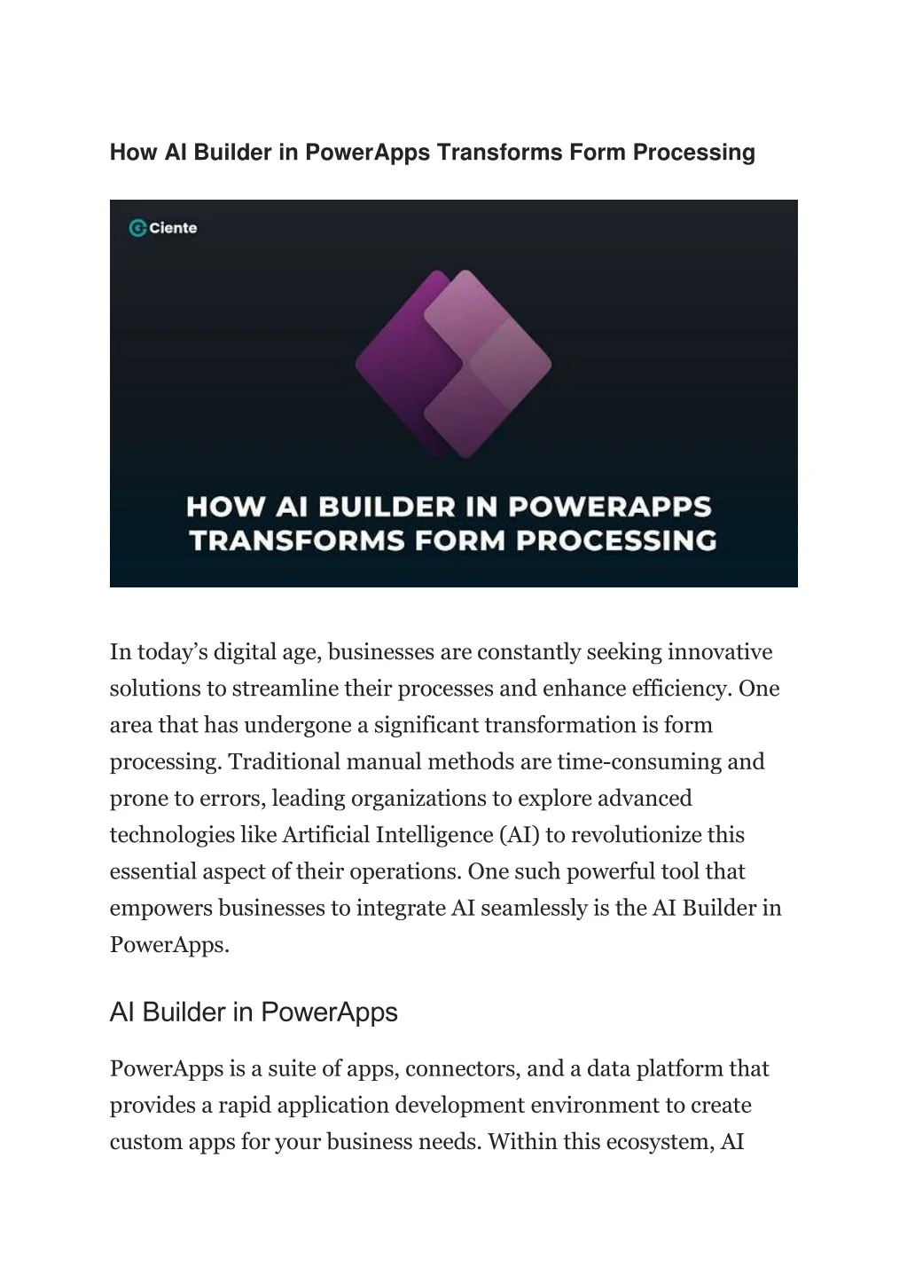 PPT - How AI Builder in PowerApps Transforms Form Processing PowerPoint ...