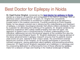 Best Doctor for Epilepsy in Noida