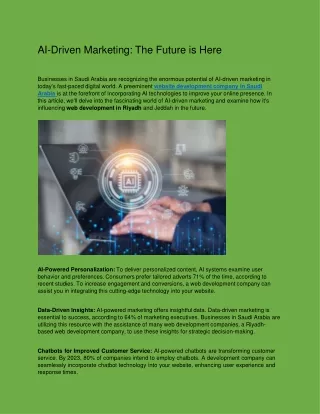 AI-Driven Marketing: The Future is Here