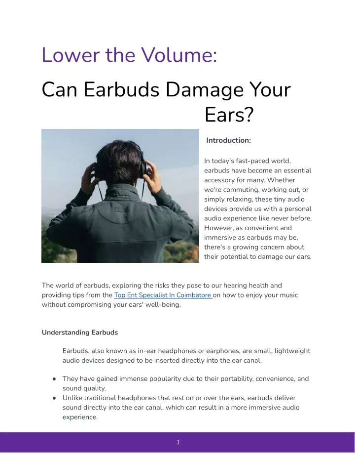 lower the volume can earbuds damage your
