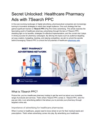 Secret Unlocked_ Healthcare Pharmacy Ads with 7Search PPC