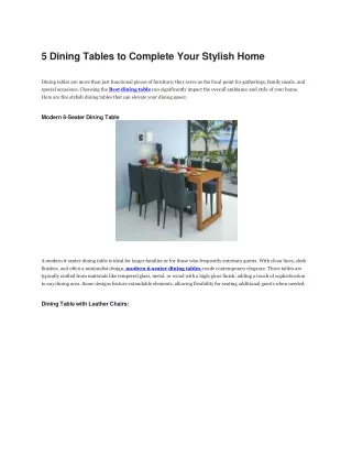 5 Dining Tables to Complete Your Stylish Home (1)