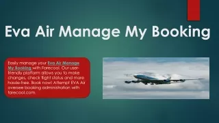 Manage Booking Eva Air