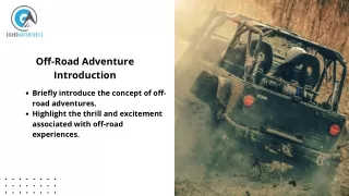 Off-Road Adventure Introduction
