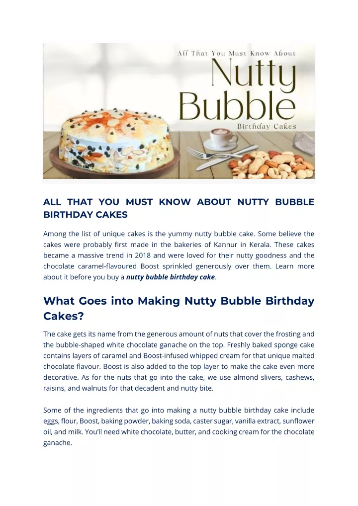 all that you must know about nutty bubble