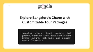 Bangalore Tour Package: Go India Tours