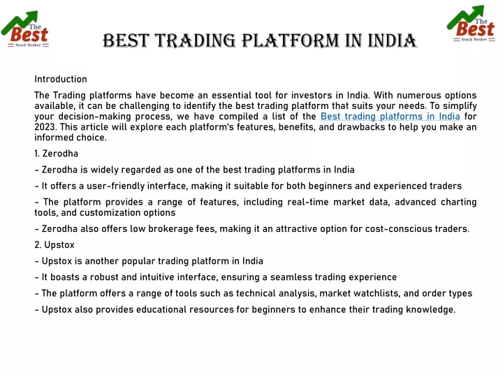 introduction the trading platforms have become