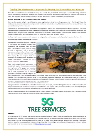 Ongoing Tree Maintenance Is Important for Keeping Your Garden Neat and Attractiv