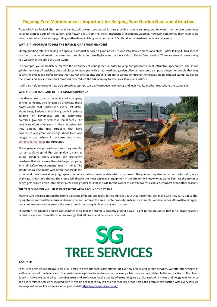 ongoing tree maintenance is important for keeping