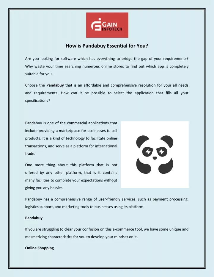 how is pandabuy essential for you