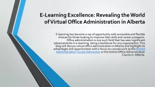 e learning excellence revealing the world of virtual office administration in alberta