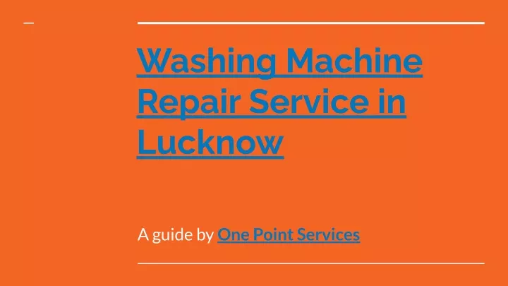 washing machine repair service in lucknow