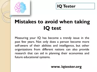 Free IQ test online at IQ Tester