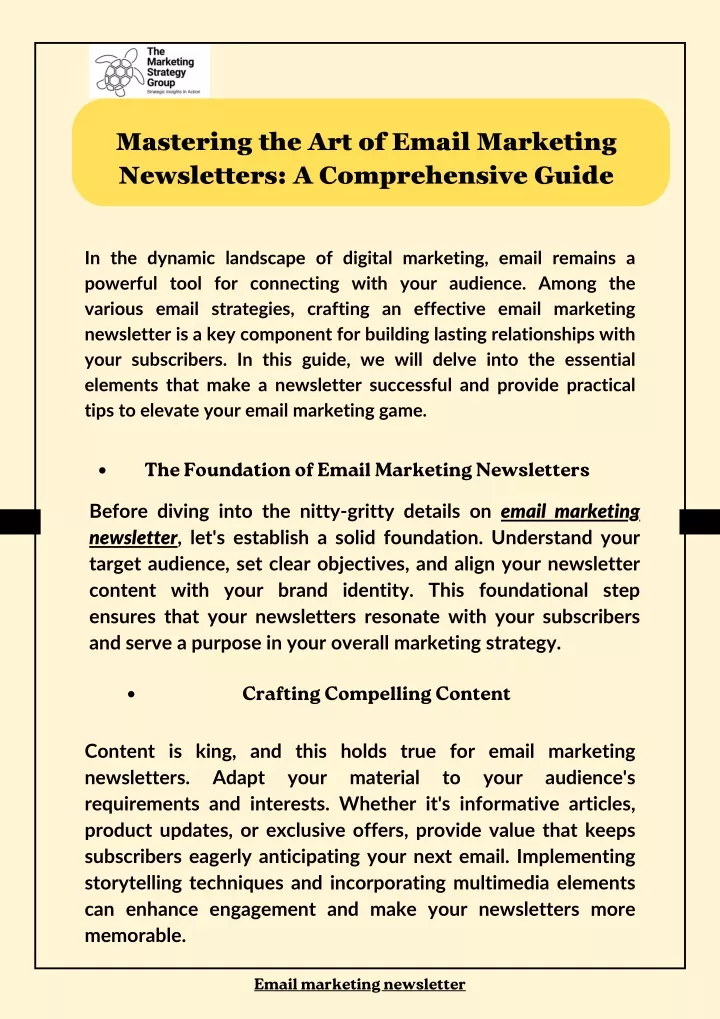 mastering the art of email marketing newsletters