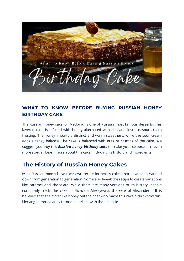 what to know before buying russian honey birthday