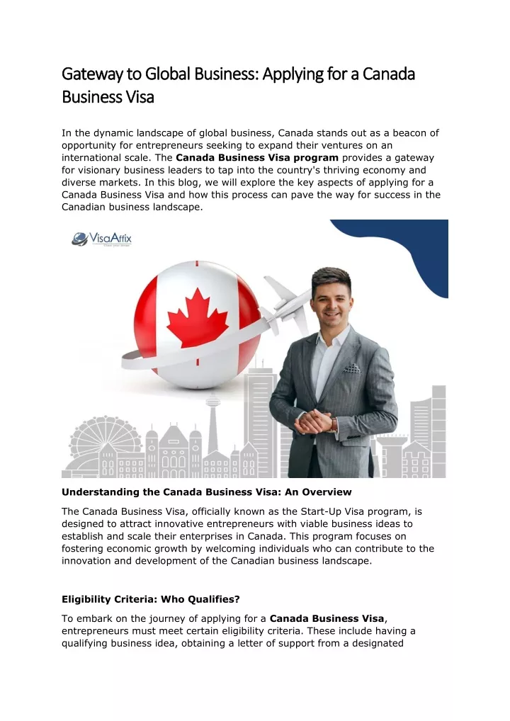 gateway to global business applying for a canada