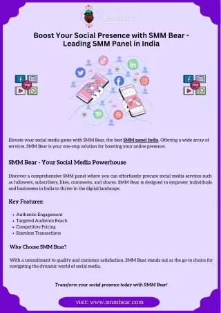 Boost Your Social Presence with SMM Bear - Leading SMM Panel in India