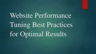 Website Performance Tuning Best Practices for Optimal Results