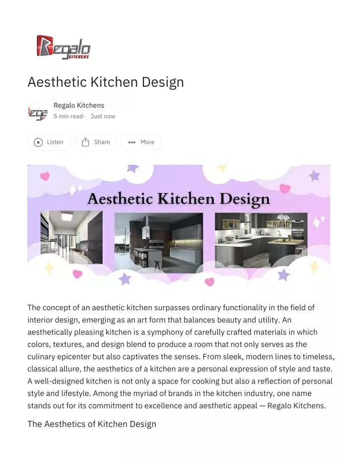 aesthetic kitchen design