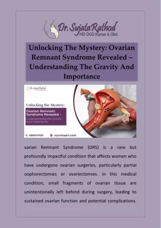 Unlocking The Mystery Ovarian Remnant Syndrome Revealed Understanding The Gravity And Importance