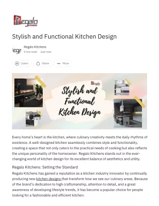 stylish and functional kitchen design