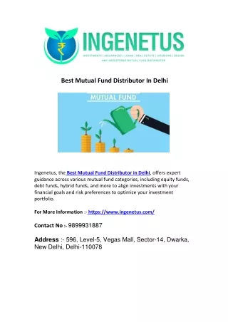 Best Mutual Fund Distributor In Delhi