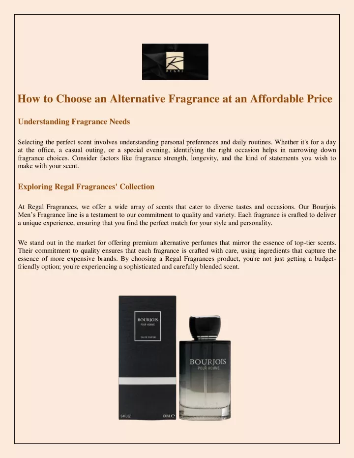 how to choose an alternative fragrance