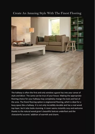 create an amazing style with the finest flooring