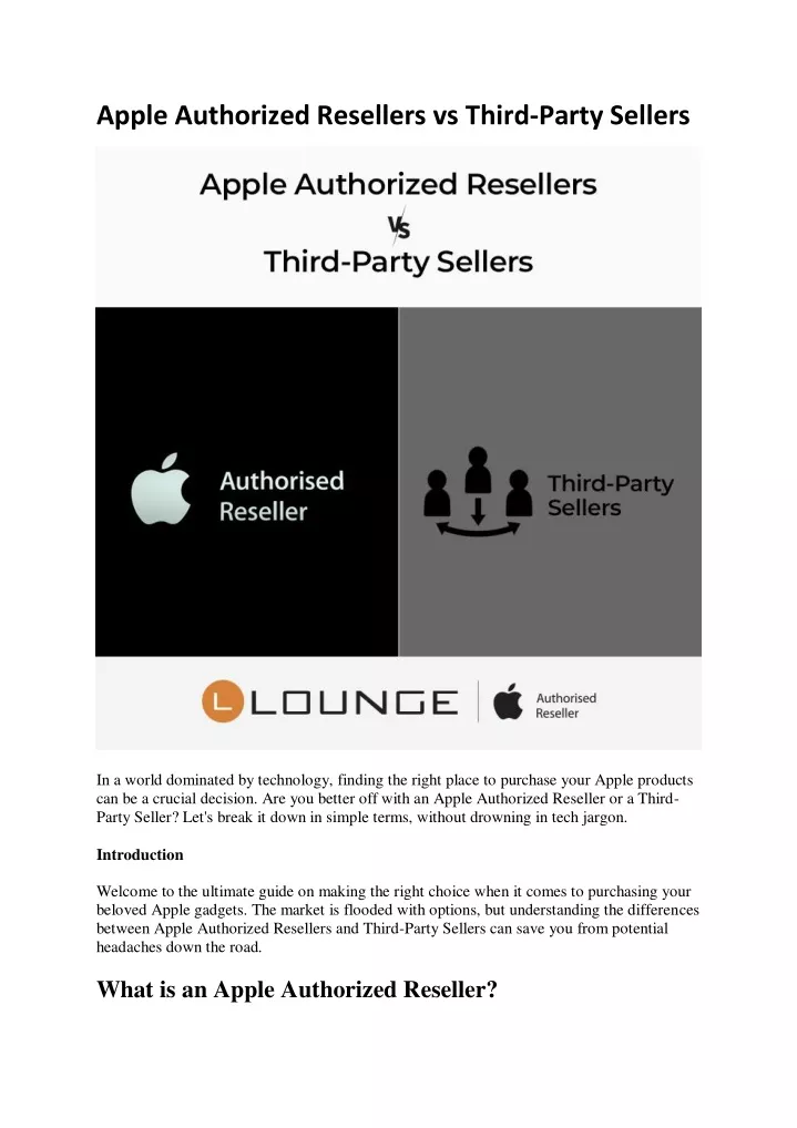 apple authorized resellers vs third party sellers