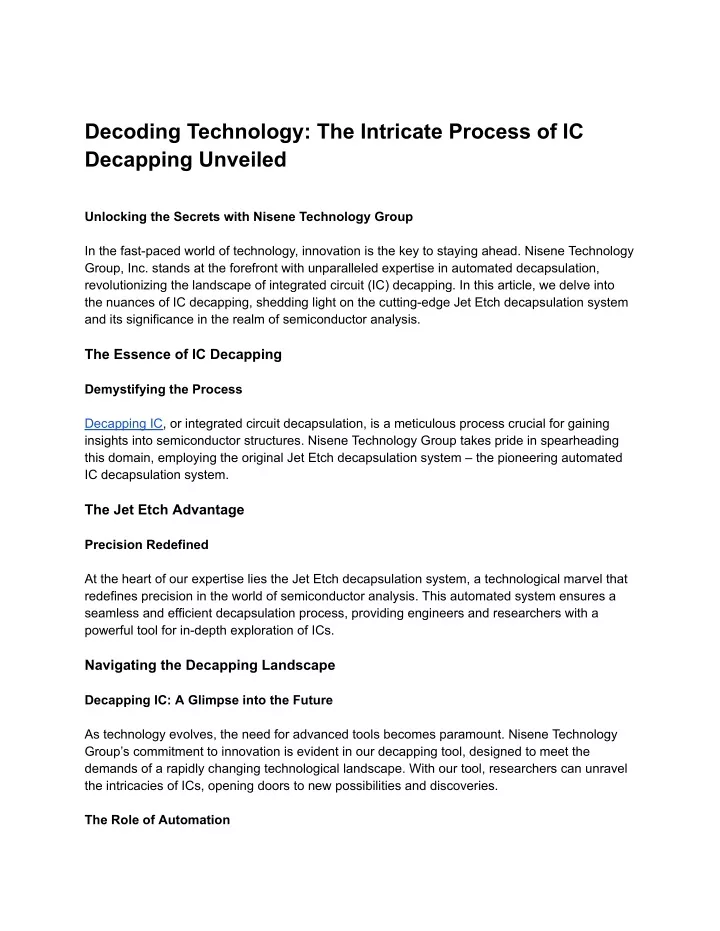 decoding technology the intricate process