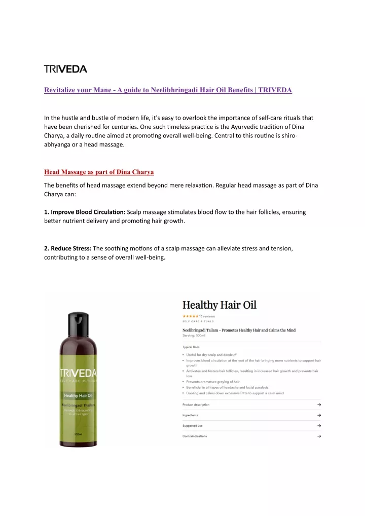 revitalize your mane a guide to neelibhringadi