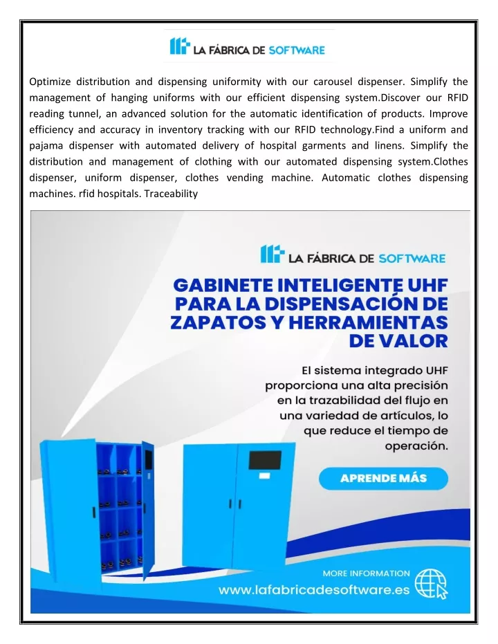 optimize distribution and dispensing uniformity