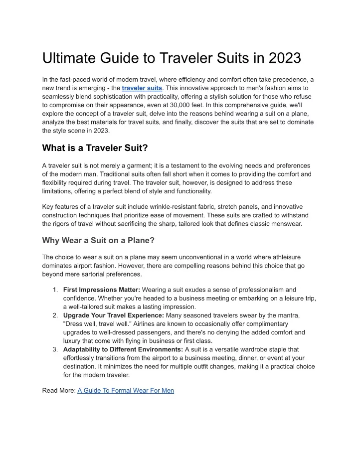 ultimate guide to traveler suits in 2023