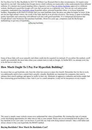 do you have got to buy backlinks in 2023