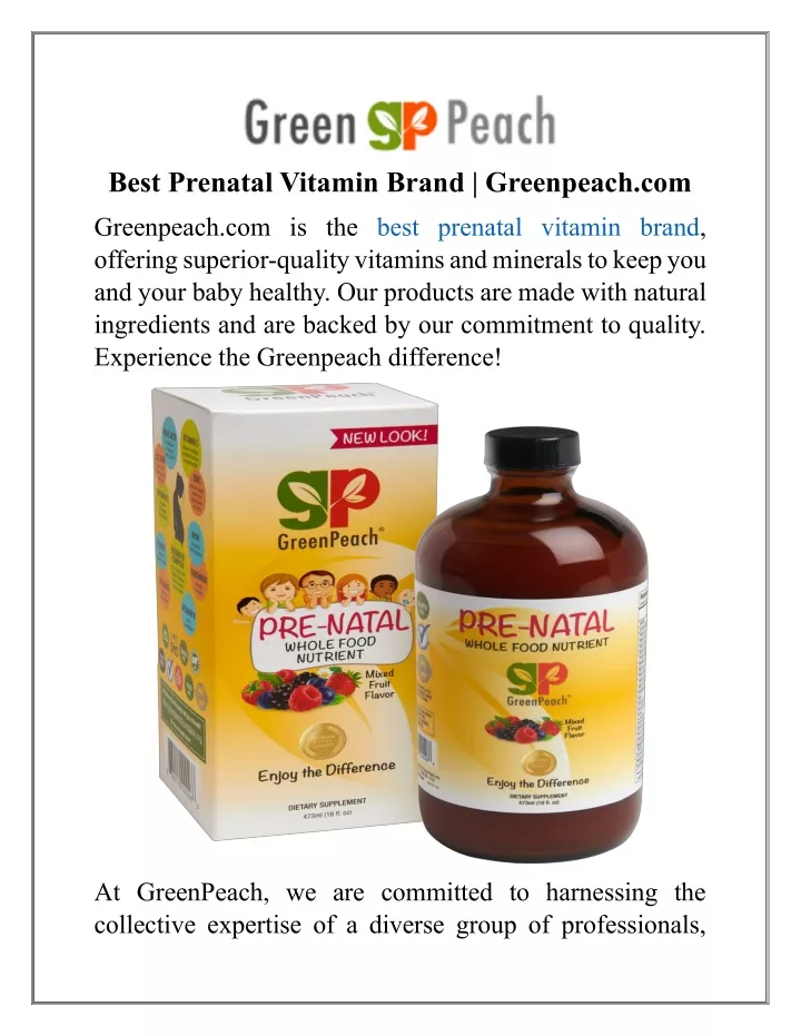 best prenatal vitamin brand greenpeach com