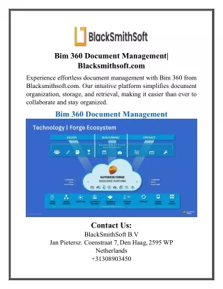 Bim 360 Document Management| Blacksmithsoft.com