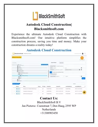 Autodesk Cloud Construction| Blacksmithsoft.com