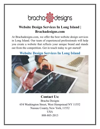 Website Design Services In Long Island | Brachadesigns.com