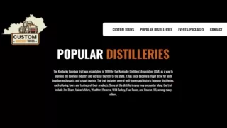 Custom Bourbon Tours- Popular Distilleries