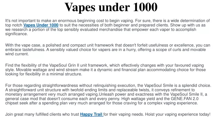 vapes under 1000