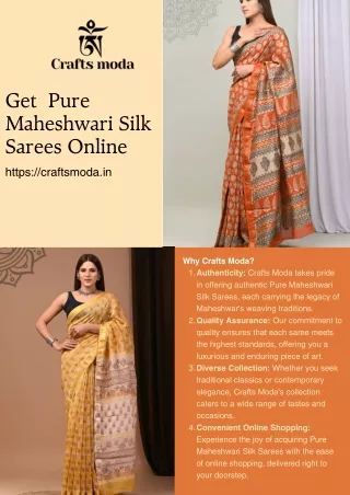Get  Pure Maheshwari Silk Sarees Online