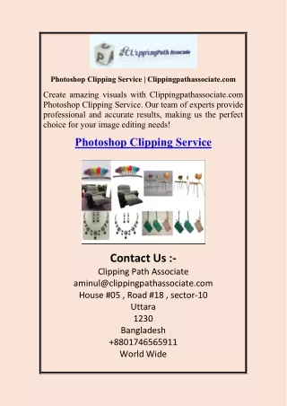 Photoshop Clipping Service Clippingpathassociate.com