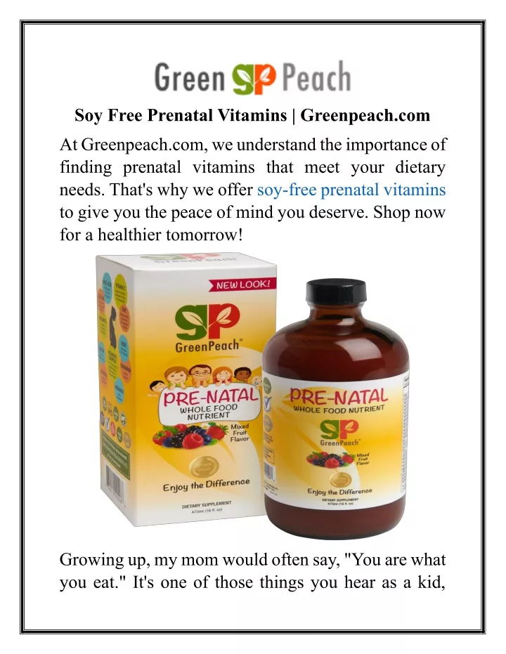 soy free prenatal vitamins greenpeach