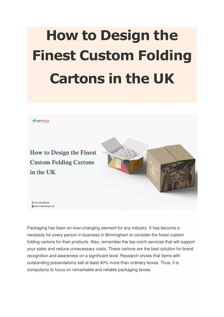 how to design the finest custom folding cartons