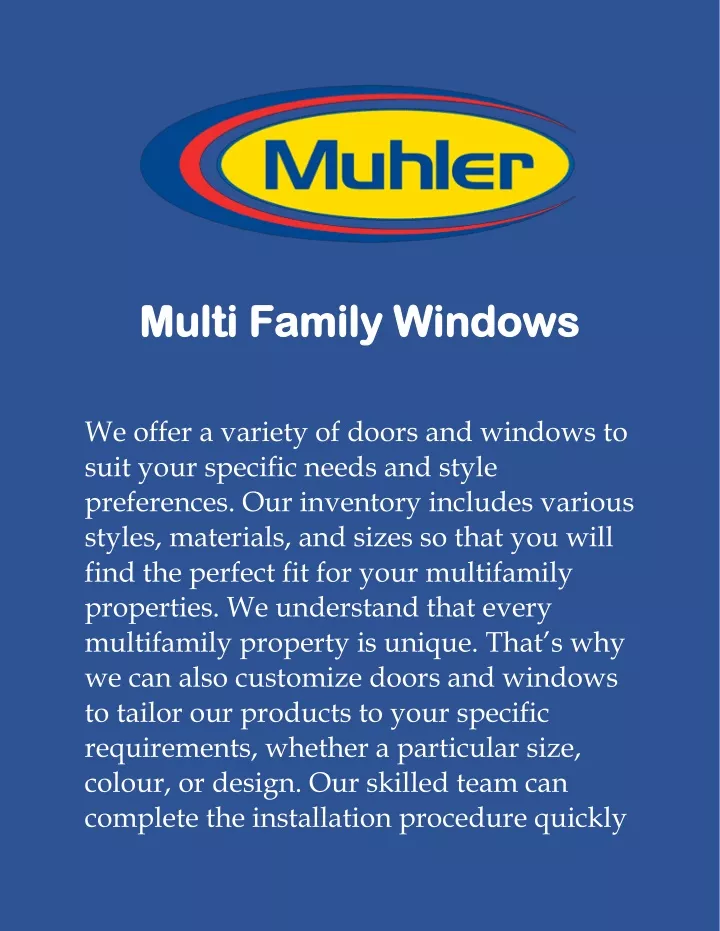 multi family windows multi family windows